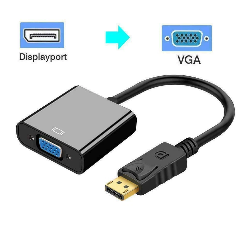 Display Port to VGA Adapter Cable DisplayPort Converter For Computer TV Monitor - Bild 2 von 4