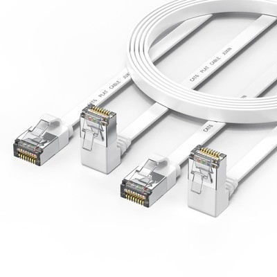 90 Degree Cat 6 Ethernet Cable Flat 3FT 2 Packs Right Angle Down Angle Cat6 I...