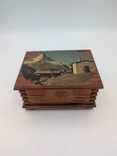 Vintage Swiss Made Footed Wood Music Box w/ Thorens Movement