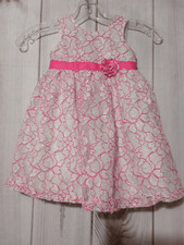 Blueberi Boulevard Dress Girls 24 Month White Pink Lace Sleeveless