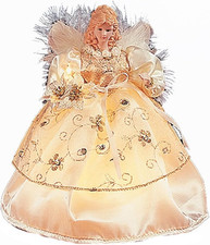 Kurt Adler 10-Light 9-Inch Ivory and Gold Angel Treetop