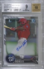 2016 Bowman Chrome Prospect Refractor 8/499 Victor Robles BGS 9 MINT Auto 0m8