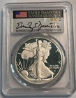 2021-S US $1 1 oz Proof Silver Eagle Type 2 PCGS Gem Proof Emily Damstra Signed