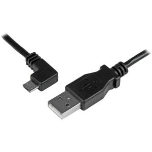 Startech 2M 6 Ft Left Angle Micro-Usb Charge-And-Sync Cable M/M Usb 2.0 A To Mic