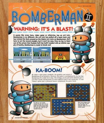 Bomberman II Hudson Soft Nintendo NES - Video Game Print Ads Poster Art 1993