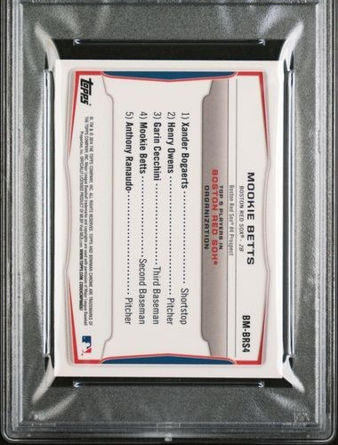 2014 Bowman Chrome Mini Prospect Rookie Refractor #BM-BRS4 Mookie Betts RC PSA 9 view 20