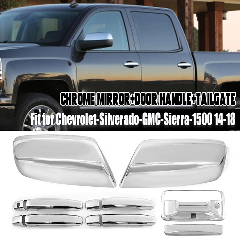 SIDE MIRROR+HANDLE COVER TAILGATE For 2007~14 CHEVY SILVERADO TAHOE/SIERRA/YUKON Foto 2 de 4
