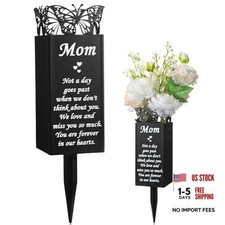 Cemetery Vases for Grave Metal Flower Butterfly Memorial Flower Holder Mom