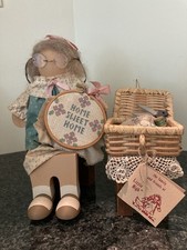 Vintage Lizzie High Wooden Folk Art Dolls JULIET VALENTINE Doll w/Accessories