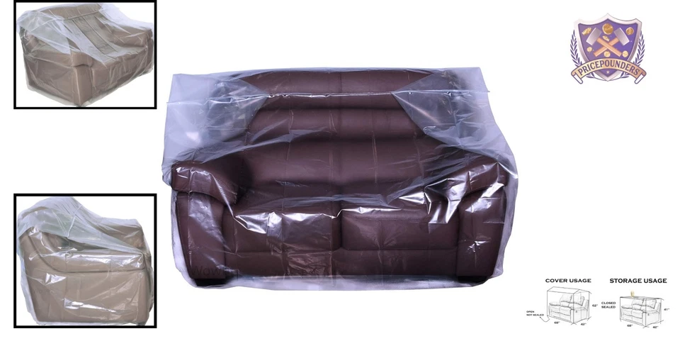 Furniture Cover Plastic Dust-Proof Bag for Sofa Loveseat Moving Waterproof - Image 2 of 4