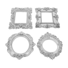  4 Pcs Cornice Per Foto in Resina Vintage Mini Color Argento Retrò