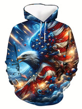 Eagle Graphic Hoodies - 3D All Over Print Hoodie - Adults  Youth