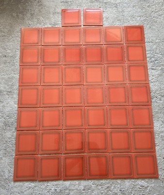 Retro 70er Jahre geometrisch orange Keramikfliesen Made in Belgium 45 Fliesen unbenutzt 1 qm