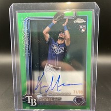 2025 Topps Chrome Kameron Misner True Green Refractor 93/99 Rookie Auto! TB Rays