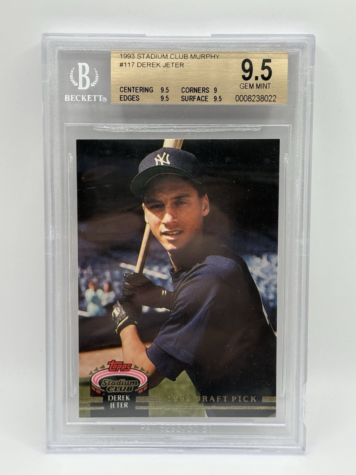 1993 Stadium Club Murphy Derek Jeter #117 RC BGS 9.5 Gem Mint