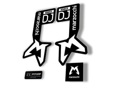 Marzocchi Bomber DJ 2025 Fork Suspension Sticker Decal Kit Adhesive White