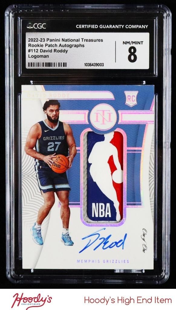 2022-23 National Treasures David Roddy RPA Rookie LOGOMAN PATCH AUTO 1/1 CGC 8