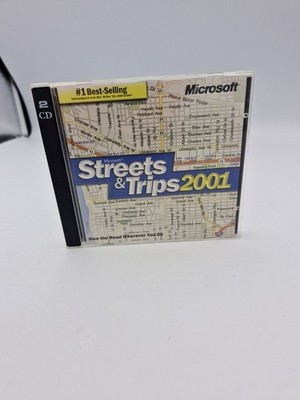Microsoft Streets & Trips 2001 2 CD Set Windows 98/Nt Vintage Mapping Software