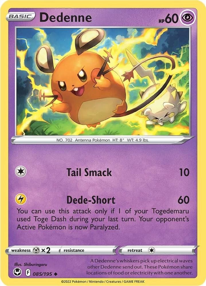 Dedenne SWSH12: Silver Tempest 085/195 NM English Pokemon Card