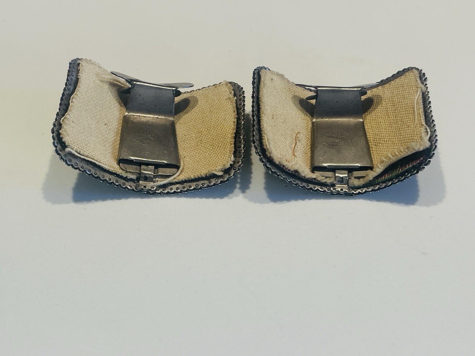 ANTIQUE SHOE BUCKLES HOLFAST STEEL CUT BEADS DRAGON FLY DECO DESIGN 2-3"/8x2"