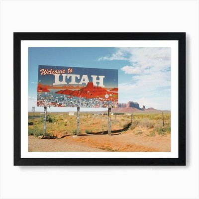 Utah Wüstengrenze Kunstdruck gerahmtes Wandbild Poster Leinwanddruck Bild