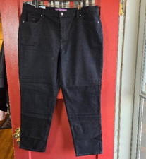 Gloria Vanderbilt Womens Black Amanda Jeans Tapered Leg High Rise Jeans Size 18W