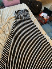 Women's Dress Cotton Feel Poly Blend Sleeveless Striped Ultra Soft Beach Wear