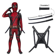 Deadpool Kids Cosplay Costume Superhero Jumpsuit Halloween Party Outfits