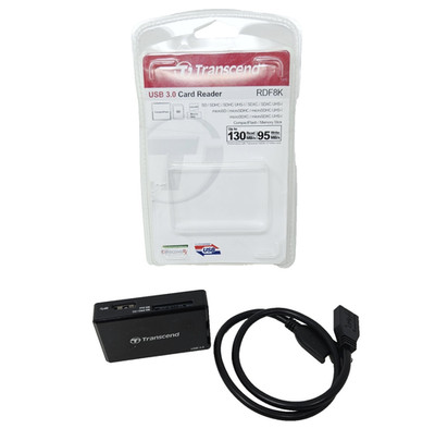 Transcend RDF8K Card Reader CF / MicroSD / SDHC SDXC SD Card Slot + USB Cable