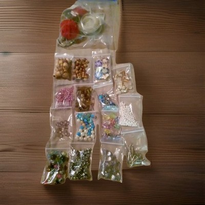 bead Lot for jewelry making Plus Elastic For Bracelets 