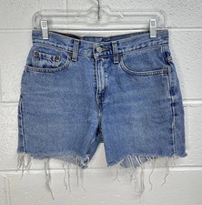 Levi's 515 Cut Off Shorts Blue Distressed Y2K Mom / Women's 6