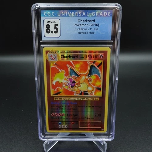 CGC 8.5 NM - MINT POKEMON CHARIZARD REVERSE HOLO RARE XY EVOLUTIONS #11 CARD