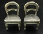Vintage Pewter Miniature Dining Chair Set Of 9 Place Seating Card Holders 2” T — photo 2