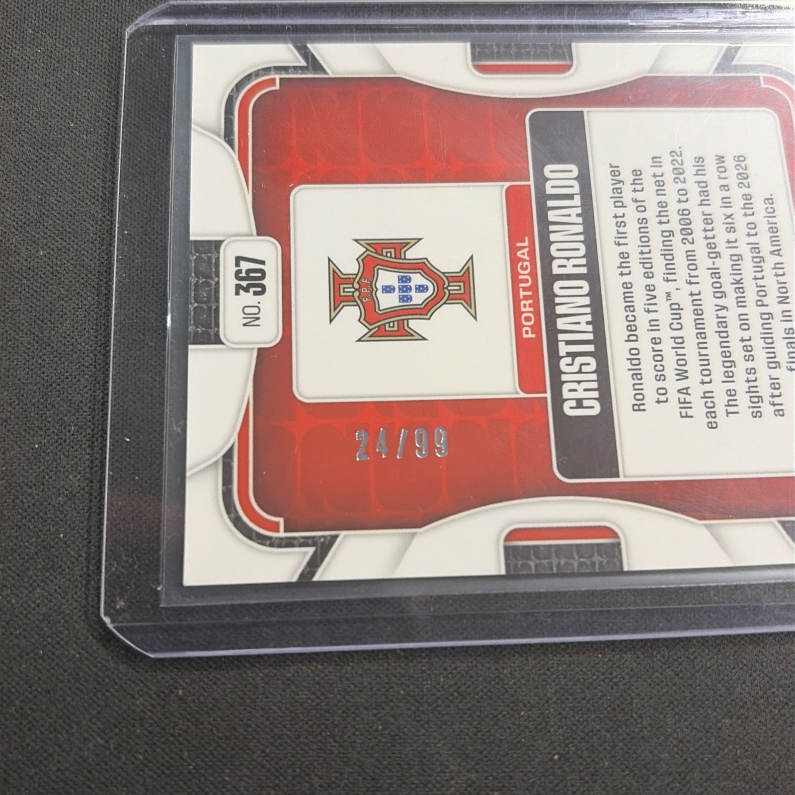 2026 Panini Prizm FIFA World Cup Portugal Cristiano Ronaldo Teal Wave #/99 view 3