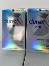 Lot Of 2 Durex Air Ultra Thin Regular Fit Latex Condoms Men 10 Count Exp 5/ 2027