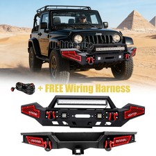 Off-road Steel Front Bumper Rear Back Bumper Fit 2007-2018 Jeep Wrangler Jk