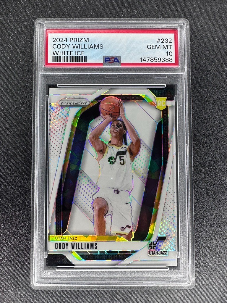 2024-25 Panini Prizm (RC) Cody Williams #232 White Ice 15/35 SSP PSA 10 POP 1