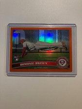 2011 Topps Chrome Orange Refractors #186 Domonic Brown RC Philadelphia Phillies