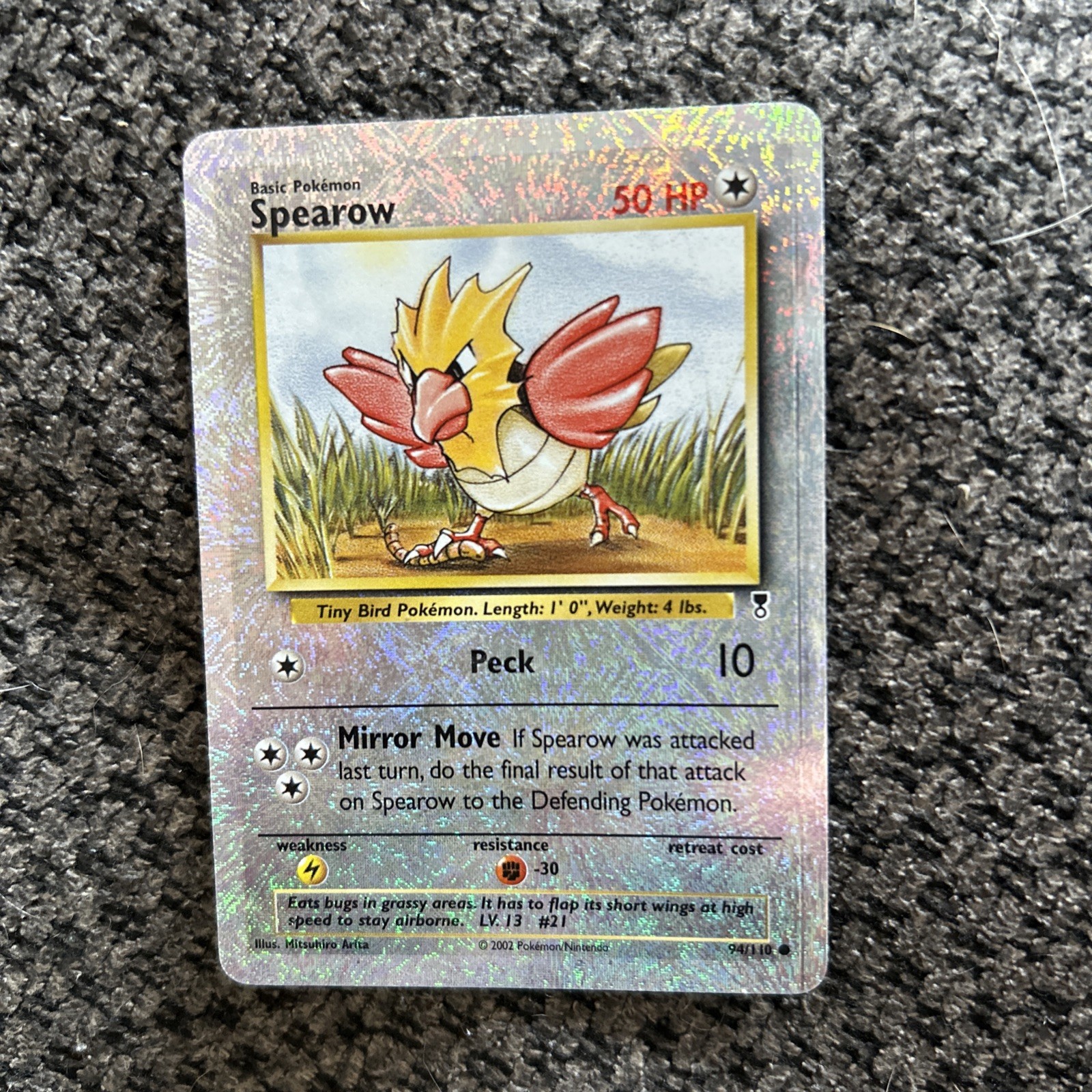 Pokémon TCG Spearow Legendary Collection Reverse Holo 94/110 mint condition Rare