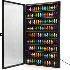 Minifigure Collectors Showcase with LED Light, Miniature Display Case, Building 