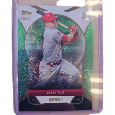 2025 Topps 3 Time MVP Club - Mike Trout - Green Stardust Foil 35/99 #8