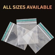 100 x Small Clear Plastic Bags Baggy Grip Self Seal Zip Resealable Bags All Size