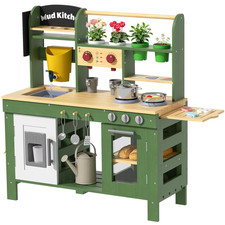 Mud Kitchen for Kids Outdoor - Wooden Play Kitchen for Toddlers with Accessories