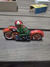 Tin Metal Motorcycle Friction Toy Great Condition Litho Tin Japan
