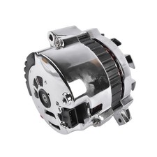 Chrome Alternator 1 Wire Cs130 With V-belt Pulley For Gm Chevrolet Olds Sbc Bbc