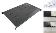 Adjustable 1U Server Rack Shelf 28-34.4 Inch Depth, Vented Design for 28-34.4in