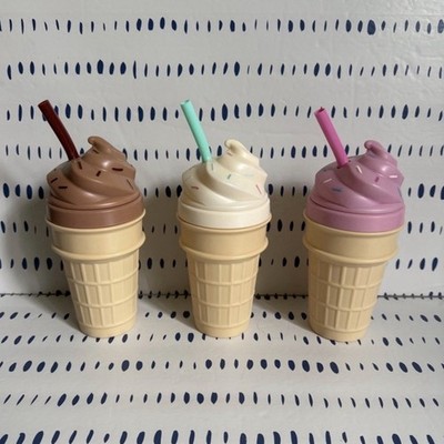 Target Ice Cream Cone Novelty Drink Tumblers - Chocolate, Vanilla & Strawberry