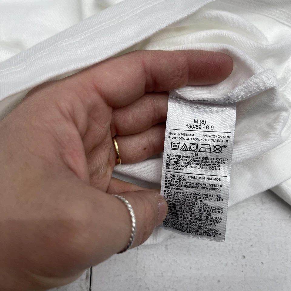 Old Navy Shirt Girls Medium 8 White Long Sleeve Polo Lot 2 Uniform Peter Pan - Image 4 of 4