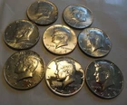 8 Kennedy Half Dollars 40% Silver 1965 -1970  Proof Coins 3 with a Mirror Finish