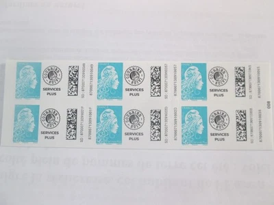 Carnet de 6 timbres Marianne - Lettre Services Plus 2023 turquoise - Photo 1/3